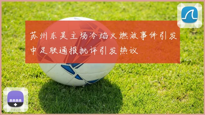 苏州东吴主场冷焰火燃放事件引发中足联通报批评引发热议